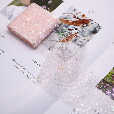 6 cm/12 cm *5 jardi Illusory Color Star Mesh Tkanina Gornji ukras torte Traka Mašna Meki keper Til DIY Vjenčanje Rođendanska dekoracija