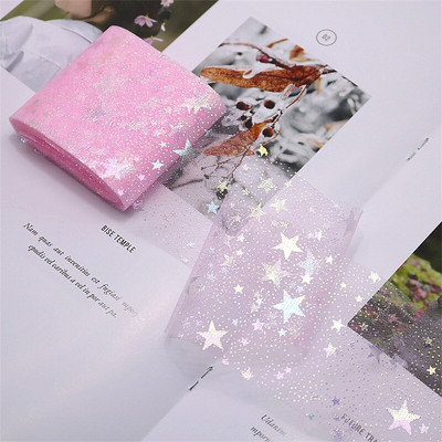6 cm/12 cm *5 jardi Illusory Color Star Mesh Tkanina Gornji ukras torte Traka Mašna Meki keper Til DIY Vjenčanje Rođendanska dekoracija