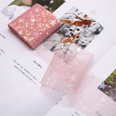 6 cm/12 cm *5 jardi Illusory Color Star Mesh Tkanina Gornji ukras torte Traka Mašna Meki keper Til DIY Vjenčanje Rođendanska dekoracija