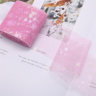 6 cm/12 cm *5 jardi Illusory Color Star Mesh Tkanina Gornji ukras torte Traka Mašna Meki keper Til DIY Vjenčanje Rođendanska dekoracija