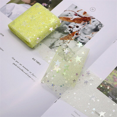 6 cm/12 cm *5 jardi Illusory Color Star Mesh Tkanina Gornji ukras torte Traka Mašna Meki keper Til DIY Vjenčanje Rođendanska dekoracija