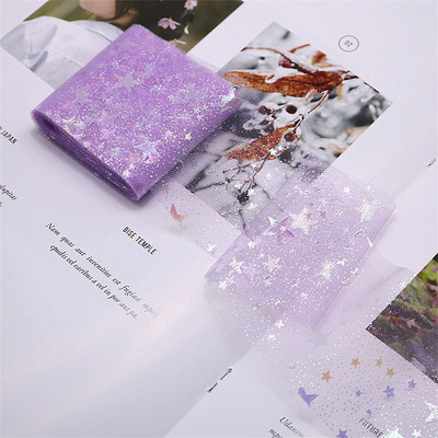 6 cm/12 cm *5 jardi Illusory Color Star Mesh Tkanina Gornji ukras torte Traka Mašna Meki keper Til DIY Vjenčanje Rođendanska dekoracija