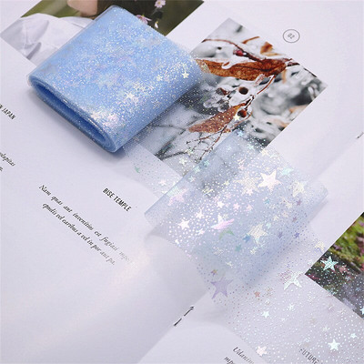 6 cm/12 cm *5 jardi Illusory Color Star Mesh Tkanina Gornji ukras torte Traka Mašna Meki keper Til DIY Vjenčanje Rođendanska dekoracija