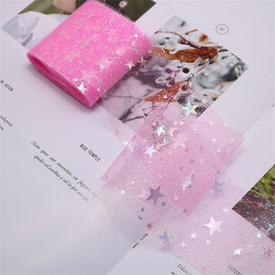 6 cm/12 cm *5 jardi Illusory Color Star Mesh Tkanina Gornji ukras torte Traka Mašna Meki keper Til DIY Vjenčanje Rođendanska dekoracija