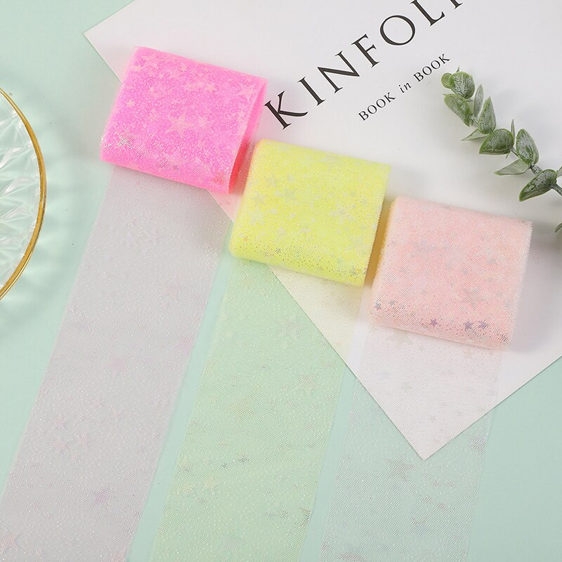 6 cm/12 cm *5 jardi Illusory Color Star Mesh Tkanina Gornji ukras torte Traka Mašna Meki keper Til DIY Vjenčanje Rođendanska dekoracija