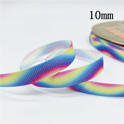 10 mm 25 mm 38 mm 3 jardų gradiento vaivorykštės juostelė, skirta namų vestuvėms Kalėdų dekoravimui „pasidaryk pats“ dovanų pakavimo siuvimo audinys