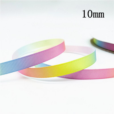 10 mm 25 mm 38 mm 3 jardų gradiento vaivorykštės juostelė, skirta namų vestuvėms Kalėdų dekoravimui „pasidaryk pats“ dovanų pakavimo siuvimo audinys