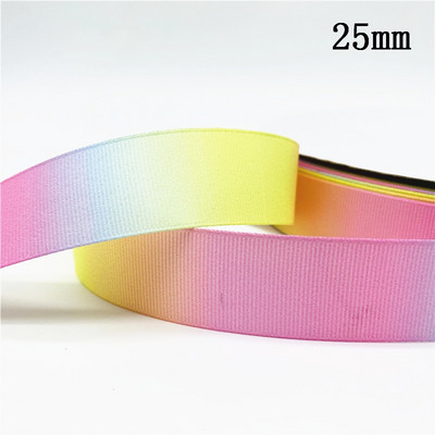 10 mm 25 mm 38 mm 3 jardų gradiento vaivorykštės juostelė, skirta namų vestuvėms Kalėdų dekoravimui „pasidaryk pats“ dovanų pakavimo siuvimo audinys