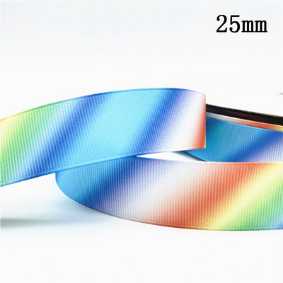 10 mm 25 mm 38 mm 3 jardų gradiento vaivorykštės juostelė, skirta namų vestuvėms Kalėdų dekoravimui „pasidaryk pats“ dovanų pakavimo siuvimo audinys
