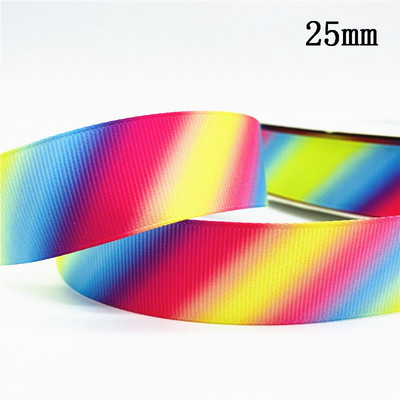 10 mm 25 mm 38 mm 3 jardų gradiento vaivorykštės juostelė, skirta namų vestuvėms Kalėdų dekoravimui „pasidaryk pats“ dovanų pakavimo siuvimo audinys