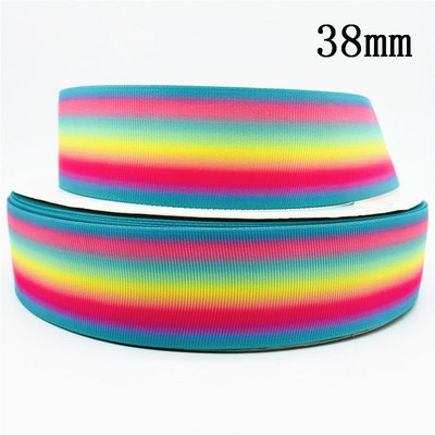 10 mm 25 mm 38 mm 3 jardų gradiento vaivorykštės juostelė, skirta namų vestuvėms Kalėdų dekoravimui „pasidaryk pats“ dovanų pakavimo siuvimo audinys