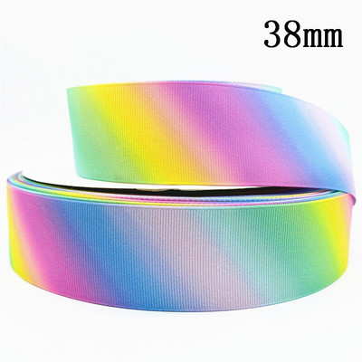 10 mm 25 mm 38 mm 3 jardų gradiento vaivorykštės juostelė, skirta namų vestuvėms Kalėdų dekoravimui „pasidaryk pats“ dovanų pakavimo siuvimo audinys