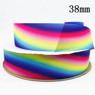 10 mm 25 mm 38 mm 3 jardų gradiento vaivorykštės juostelė, skirta namų vestuvėms Kalėdų dekoravimui „pasidaryk pats“ dovanų pakavimo siuvimo audinys