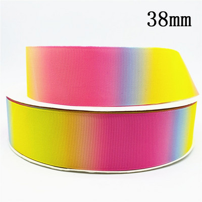10 mm 25 mm 38 mm 3 jardų gradiento vaivorykštės juostelė, skirta namų vestuvėms Kalėdų dekoravimui „pasidaryk pats“ dovanų pakavimo siuvimo audinys
