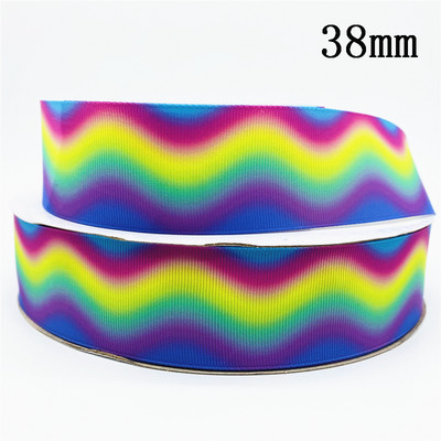 10 mm 25 mm 38 mm 3 jardų gradiento vaivorykštės juostelė, skirta namų vestuvėms Kalėdų dekoravimui „pasidaryk pats“ dovanų pakavimo siuvimo audinys