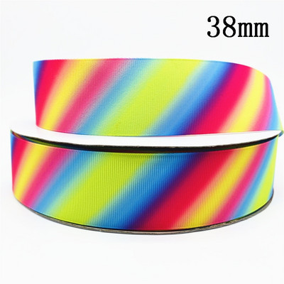 10 mm 25 mm 38 mm 3 jardų gradiento vaivorykštės juostelė, skirta namų vestuvėms Kalėdų dekoravimui „pasidaryk pats“ dovanų pakavimo siuvimo audinys