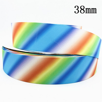 10 mm 25 mm 38 mm 3 jardų gradiento vaivorykštės juostelė, skirta namų vestuvėms Kalėdų dekoravimui „pasidaryk pats“ dovanų pakavimo siuvimo audinys