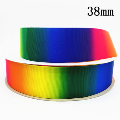 10 mm 25 mm 38 mm 3 jardų gradiento vaivorykštės juostelė, skirta namų vestuvėms Kalėdų dekoravimui „pasidaryk pats“ dovanų pakavimo siuvimo audinys