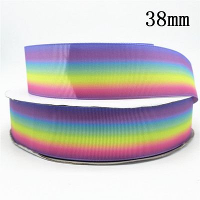 10 mm 25 mm 38 mm 3 jardų gradiento vaivorykštės juostelė, skirta namų vestuvėms Kalėdų dekoravimui „pasidaryk pats“ dovanų pakavimo siuvimo audinys