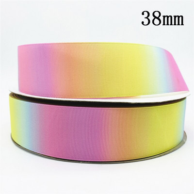 10 mm 25 mm 38 mm 3 jardų gradiento vaivorykštės juostelė, skirta namų vestuvėms Kalėdų dekoravimui „pasidaryk pats“ dovanų pakavimo siuvimo audinys