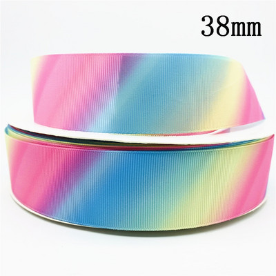 10 mm 25 mm 38 mm 3 jardų gradiento vaivorykštės juostelė, skirta namų vestuvėms Kalėdų dekoravimui „pasidaryk pats“ dovanų pakavimo siuvimo audinys