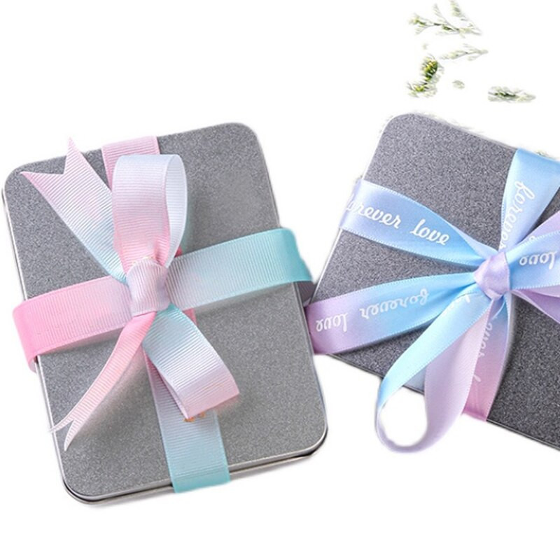 10 mm 25 mm 38 mm 3 jardų gradiento vaivorykštės juostelė, skirta namų vestuvėms Kalėdų dekoravimui „pasidaryk pats“ dovanų pakavimo siuvimo audinys