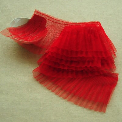 12 CM široki dvoslojni til, nabrana čipkana tkanina, kragne, manžete, rubovi, rubovi, vrpce, zavjese, haljina, odjeća, pribor za šivanje.