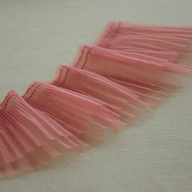 12 CM široki dvoslojni til, nabrana čipkana tkanina, kragne, manžete, rubovi, rubovi, vrpce, zavjese, haljina, odjeća, pribor za šivanje.