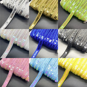 2 jarda/lot 12 mm šarena vrpca sa šljokicama Čipkasti ukrasi Šljokice Tkanina za šivanje za rukotvorine Dodaci za šivanje Šljokice