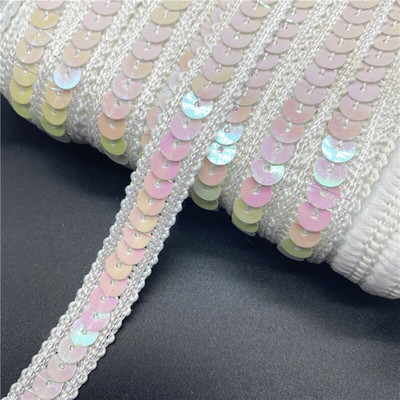 2 jarda/lot 12 mm šarena vrpca sa šljokicama Čipkasti ukrasi Šljokice Tkanina za šivanje za rukotvorine Dodaci za šivanje Šljokice