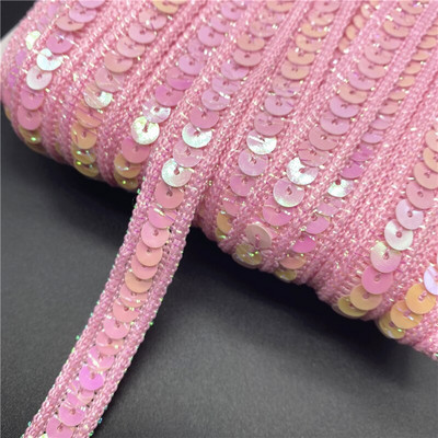 2 jarda/lot 12 mm šarena vrpca sa šljokicama Čipkasti ukrasi Šljokice Tkanina za šivanje za rukotvorine Dodaci za šivanje Šljokice