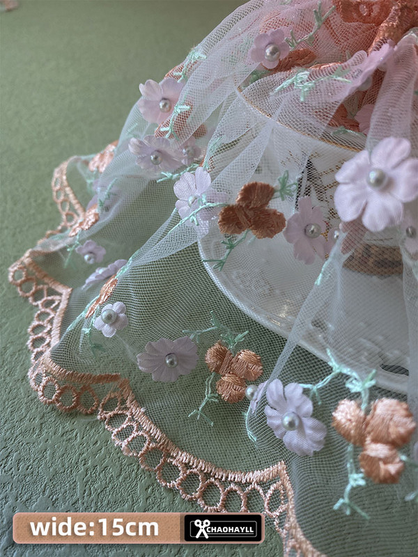 1 yarda 15 cm lățime plasă de lux brodat tul dantelă țesătură pentru franjuri petrecere rochie de mireasă haine accesorii de cusut
