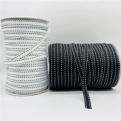 5 ayrds/lot 10mm, alb, negru, panglică grosgrain cu fir pentru nuntă, decorațiuni de Crăciun, bricolaj, funde, artizanat, ambalaj cadou