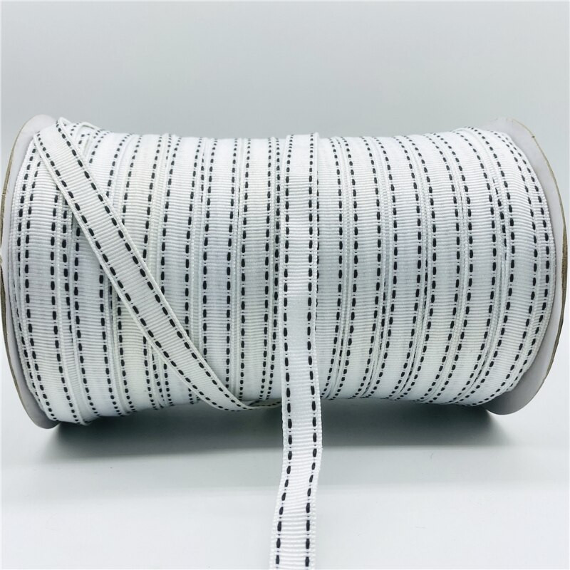 Κορδέλα 5ayrds/Παρτίδα 10mm Λευκή Μαύρη Ενσύρματη Grosgrain Κορδέλα για Χριστουγεννιάτικη Διακόσμηση Γάμου DIY Κορδέλα Φιόγκοι Χειροτεχνίες Συσκευασία δώρου