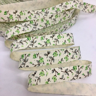 5Y 1,5 cm/2,5 cm Pamučna cvjetna vrpca s otisnutim cvijećem za ručno izrađene DIY zanatske spomenare Pakiranje poklona Uskrsno vjenčanje Božićni dekor