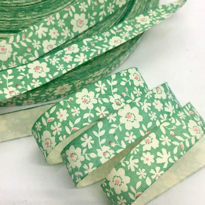 5Y 1,5 cm/2,5 cm Pamučna cvjetna vrpca s otisnutim cvijećem za ručno izrađene DIY zanatske spomenare Pakiranje poklona Uskrsno vjenčanje Božićni dekor