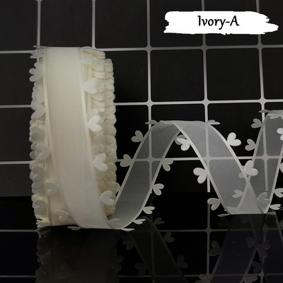 Vrpca od organze od 20 jardi s obrubljenim rubovima u obliku srca Bijelo ružičasto plavi til DIY ručno rađena kutija za poklon za vjenčanje za rođendan bebe