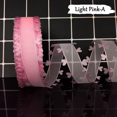 Vrpca od organze od 20 jardi s obrubljenim rubovima u obliku srca Bijelo ružičasto plavi til DIY ručno rađena kutija za poklon za vjenčanje za rođendan bebe