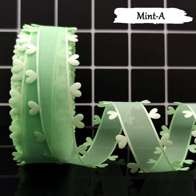 Vrpca od organze od 20 jardi s obrubljenim rubovima u obliku srca Bijelo ružičasto plavi til DIY ručno rađena kutija za poklon za vjenčanje za rođendan bebe