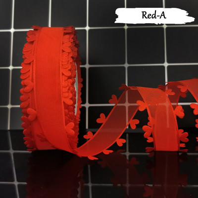 Vrpca od organze od 20 jardi s obrubljenim rubovima u obliku srca Bijelo ružičasto plavi til DIY ručno rađena kutija za poklon za vjenčanje za rođendan bebe