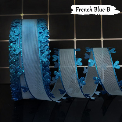 Vrpca od organze od 20 jardi s obrubljenim rubovima u obliku srca Bijelo ružičasto plavi til DIY ručno rađena kutija za poklon za vjenčanje za rođendan bebe