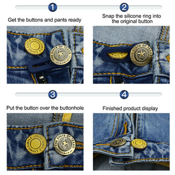 1/5 ΤΕΜ. Magic Metal Button Extender for Pants Jeans Δωρεάν Ράψιμο Ρυθμιζόμενες αναδιπλούμενες προεκτάσεις μέσης Κουμπιά επέκταση ζώνης μέσης