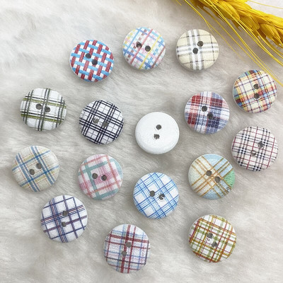 Νέο 15mm στρογγυλό κουμπί με μονόγραμμα Χριστουγεννιάτικο ρίγες καρό κουμπί Love Scrapbooking για αξεσουάρ ραπτικής διακόσμησης γάμου