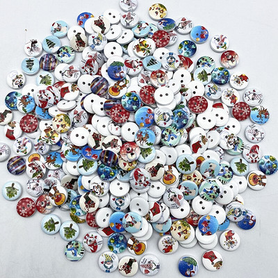 Νέο 15mm στρογγυλό κουμπί με μονόγραμμα Χριστουγεννιάτικο ρίγες καρό κουμπί Love Scrapbooking για αξεσουάρ ραπτικής διακόσμησης γάμου