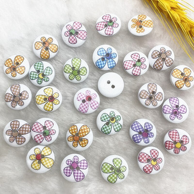 Νέο 15mm στρογγυλό κουμπί με μονόγραμμα Χριστουγεννιάτικο ρίγες καρό κουμπί Love Scrapbooking για αξεσουάρ ραπτικής διακόσμησης γάμου