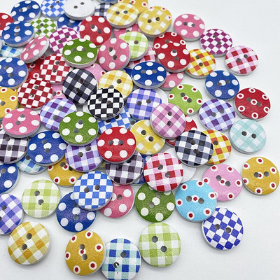 Νέο 15mm στρογγυλό κουμπί με μονόγραμμα Χριστουγεννιάτικο ρίγες καρό κουμπί Love Scrapbooking για αξεσουάρ ραπτικής διακόσμησης γάμου