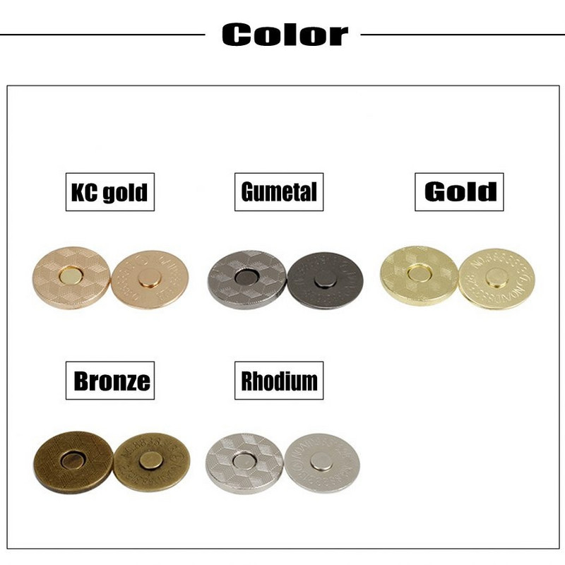 10 σετ Μαγνητικά κουμπιά κουμπώματα κουμπιά Τσάντα τσάντα Πορτοφόλι Τσάντες χειροτεχνίας Εξαρτήματα 11mm 14mm 18mm Διαλέξτε χρώματα