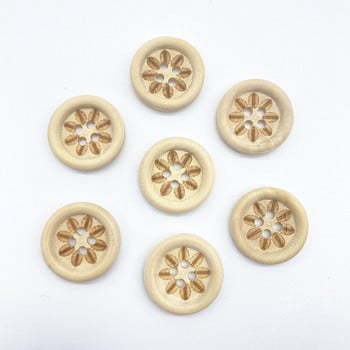 Нови 20 мм кръгли копчета с множество шарки Копчета от естествено дърво Любовни лексикони Сватбен декор Шевни аксесоари