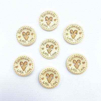 Novi okrugli gumbi od 20 mm s višestrukim uzorcima Gumbi od prirodnog drva Ljubavni spomenar Vjenčani ukrasi Dodaci za šivanje