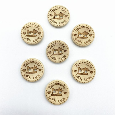 Novi okrugli gumbi od 20 mm s višestrukim uzorcima Gumbi od prirodnog drva Ljubavni spomenar Vjenčani ukrasi Dodaci za šivanje